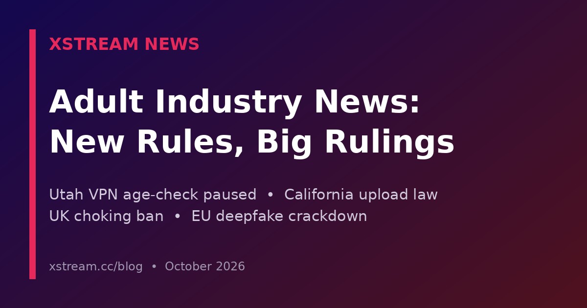 Adult Industry News: Utah VPN Ruling, CA Upload Law & More