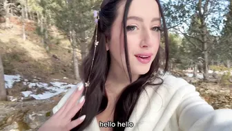 Exclusive Tape Featuring HelloLiMoon in French Thicc Babe POV Blowjob In The Snowy Forest