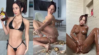 Viral Footage Featuring Veronica Perasso in Latina Fit Teen Rubbing Her Whole Body With Chocolate Desserts