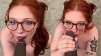 Naomih666, Redhead Glasses Babe in BBC Oral POV