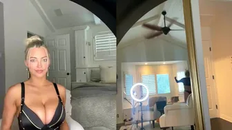 Lindsey Pelas, Sexy Leather Strapped Lingerie Livestream Tease