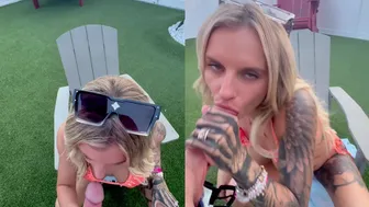 Shadesofanastasia, Oral on Big Cock in Backyard