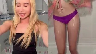 Lil Tay, Wet Sexy Outfit Try-On Haul in Shower
