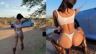 Natalie Roush, Naughty Carwash Breast Tease