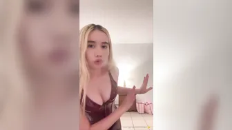 Lil Tay, Red Leather Bodysuit with Whipped Cream Play