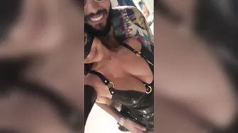 Demi Rose, Playing with Breasts in Latex Lingerie