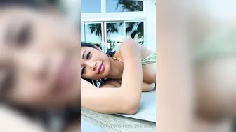 Chanel Uzi, Asian Model Teasing Bikini Breasts by Pool