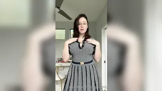 Meg Turney, Curvy Lady Teasing Assets in Cute Dress