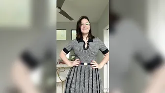 Meg Turney, Curvy Lady Teasing Assets in Cute Dress