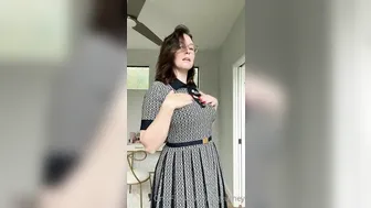 Meg Turney, Curvy Lady Teasing Assets in Cute Dress