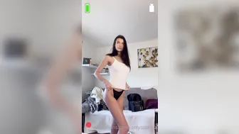 Sabrina Vaz, Model in Red Lingerie Striptease