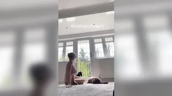 Bethany Lily, Curvy Babe in Naked Yoga with Dogs