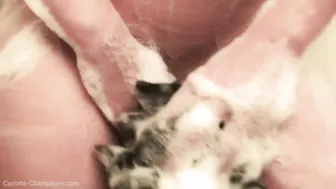 Carlotta Champagne, Naked Tease with Hairy Self-Play in Bathtub