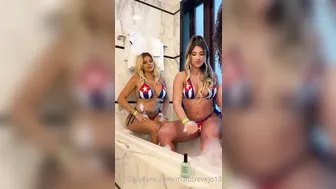 Malu Trevejo, Three Babes in Bathtub Tease