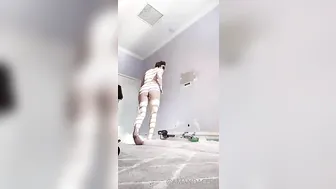 Amanda Cerny, Painting Room in Sexy Lingerie