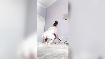 Amanda Cerny, Painting Room in Sexy Lingerie