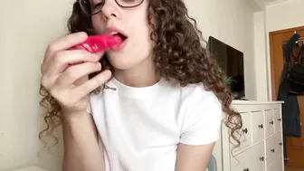 Love Lilah, Student in White Vibrator Masturbation