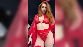 Amouranth, Red Devil Lingerie Corn Tease