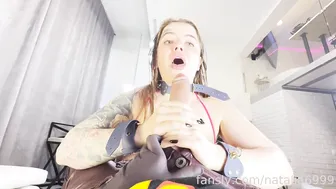 Natalia Polyakova, Curvy Teen in Large Dildo Oral POV