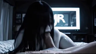 Wet Sadako Came Out From TV To SUck Huge Cock - AI