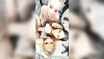 Lena The Plug, Three Babes BTS Cock Suck