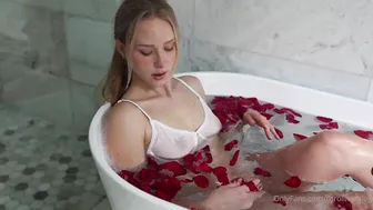 Caroline Zalog, Valentine’s Rose-Water Bathtub Seduction