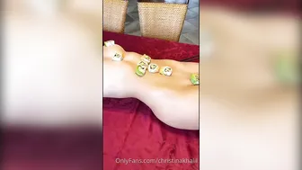 Christina Khalil, Keeping The Sushi Warm With Her Naked Body