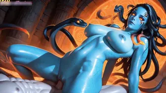 Sexy Busty Medusa Gaze Finger And BoobJob Fun - AI