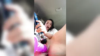 Savana Sky, Thatslutsav, Public Car Pink Dildo Masturbation