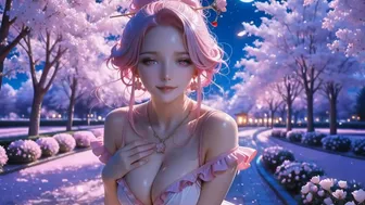 Pink Cute Goddess Of Sakura sacrifice For Human - AI