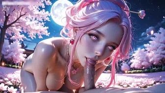 Pink Cute Goddess Of Sakura sacrifice For Human - AI