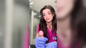 Sexy Nurse Arikytsya Glove Handjob And Riding In Bathroom