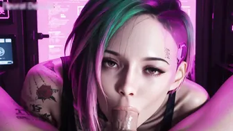 CyberPunk Judy Invite You To Kabuki To Ride Your Big Cock - AI