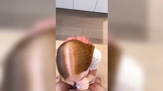 Abby Bunni, Playful Session in Short Skirt and Fishnet Stockings