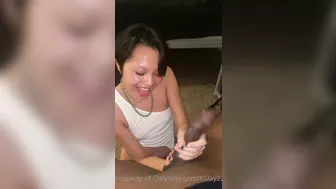 Kslay22, Short-Haired Asian Chick Gags and Deepthroats BBC