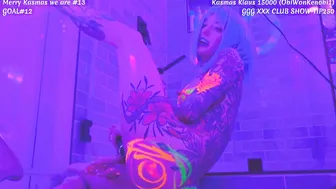 Kasara Wood, Neon Light Dildo Masturbation Live