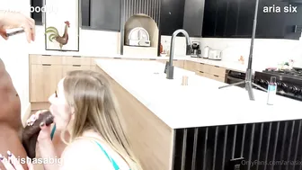 Missboddy, Ariasix, Chrishasabig, Two Naughty Girls Sharing BBC Creampie on the Dining Table