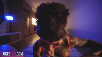 Itz.Marz, Short Haired Tattooed Beauty Riding Thick Cock POV