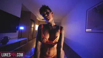 Itz.Marz, Short Haired Tattooed Beauty Riding Thick Cock POV