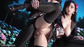 Tifa In Traditional Uniform Playing With Herself - AI