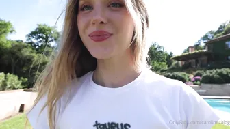 Caroline Zalog's Outdoor Poolside Panties Try-On-Haul | Viral Footage Edition
