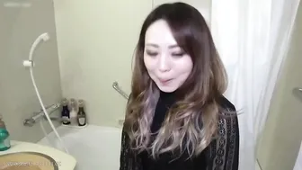 Black Dress Chubby Japanese Amateur in Steamy Shower & Toy Play, Exclusive Footage - Uncensored Video