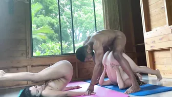 Sophia Del Mar, Lena Paul, Troy Francisco, BBC Interracial Yoga Threesome