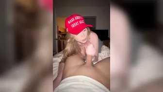 Ava Louise, Blonde Beauty Blowjob in MAGA Hat
