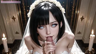 Short Hair Asian Bride Cheating Before Wedding NSFW - AI