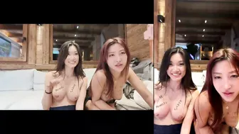 Lucy Mochi, Mizukawa Sumire, Two Cute Asian Beauties on Livestream Tease