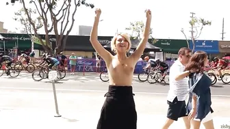 Lily Ivy, Flashing Breasts in Cycling Marathon