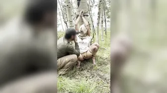 Cj Sloan, Rope Tied Captive in Woods and Forced Blowjob