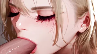 Hot Blonde School Girl Teen Give Sloppy Blowjob - AI