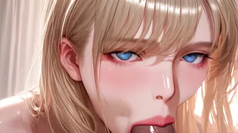 Hot Blonde School Girl Teen Give Sloppy Blowjob - AI